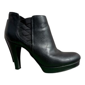 Maurices Black Leather Ankle Booties